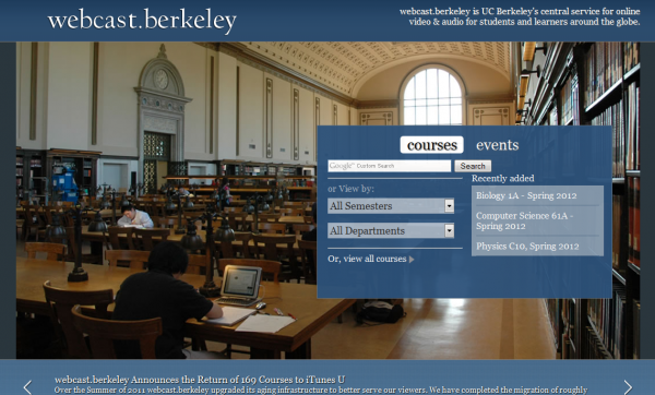 موقع خدمة بث المحاضرات المسجلة من جامعة بيركيلي